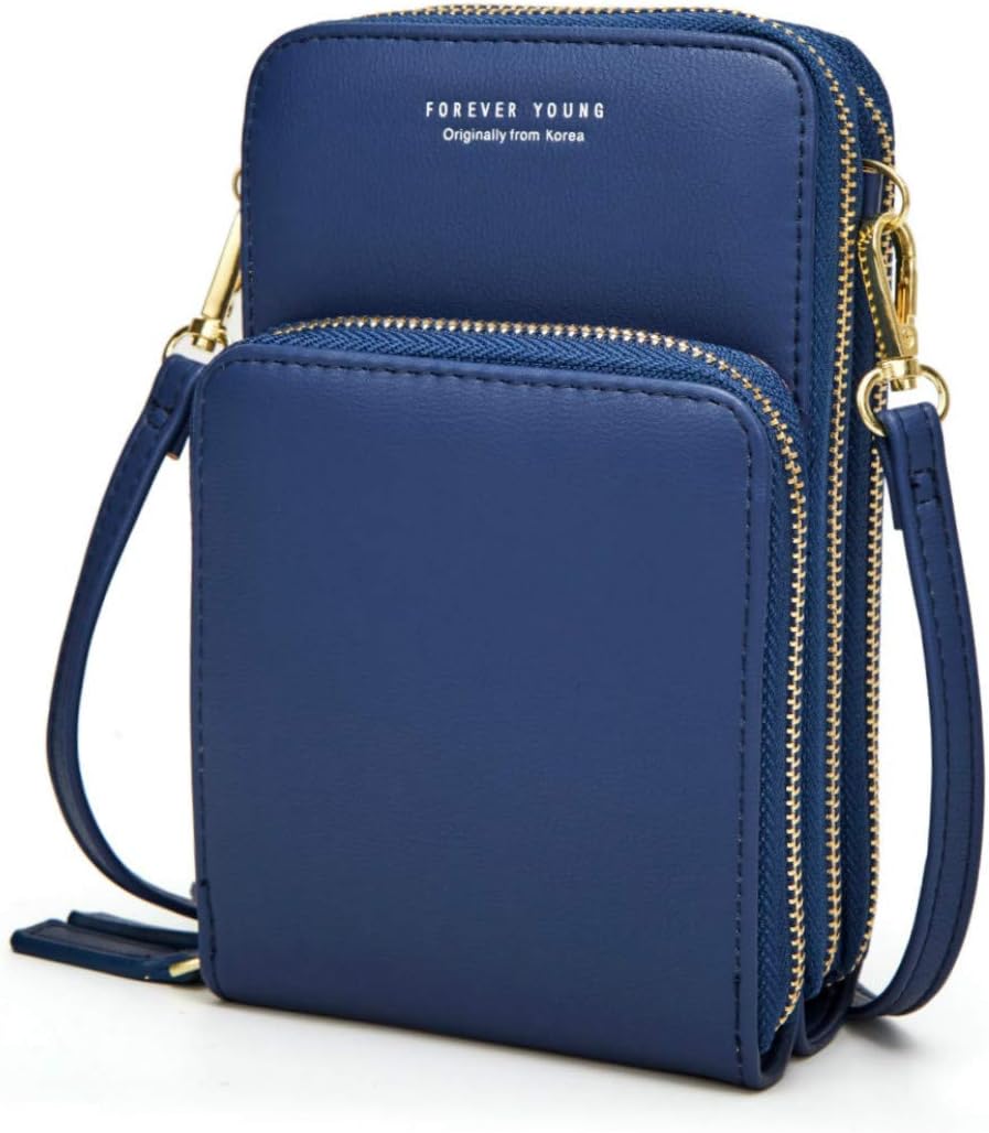 Small Leather Crossbody Phone Bags for Women with Card Slots, Cell Phone Purse Wallet Shoulder Bags for Travel by YUNEIK