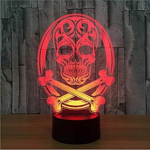 Night Light Skull 3D Lámpara Led Atmósfera Luces nocturnas Lámpara Led