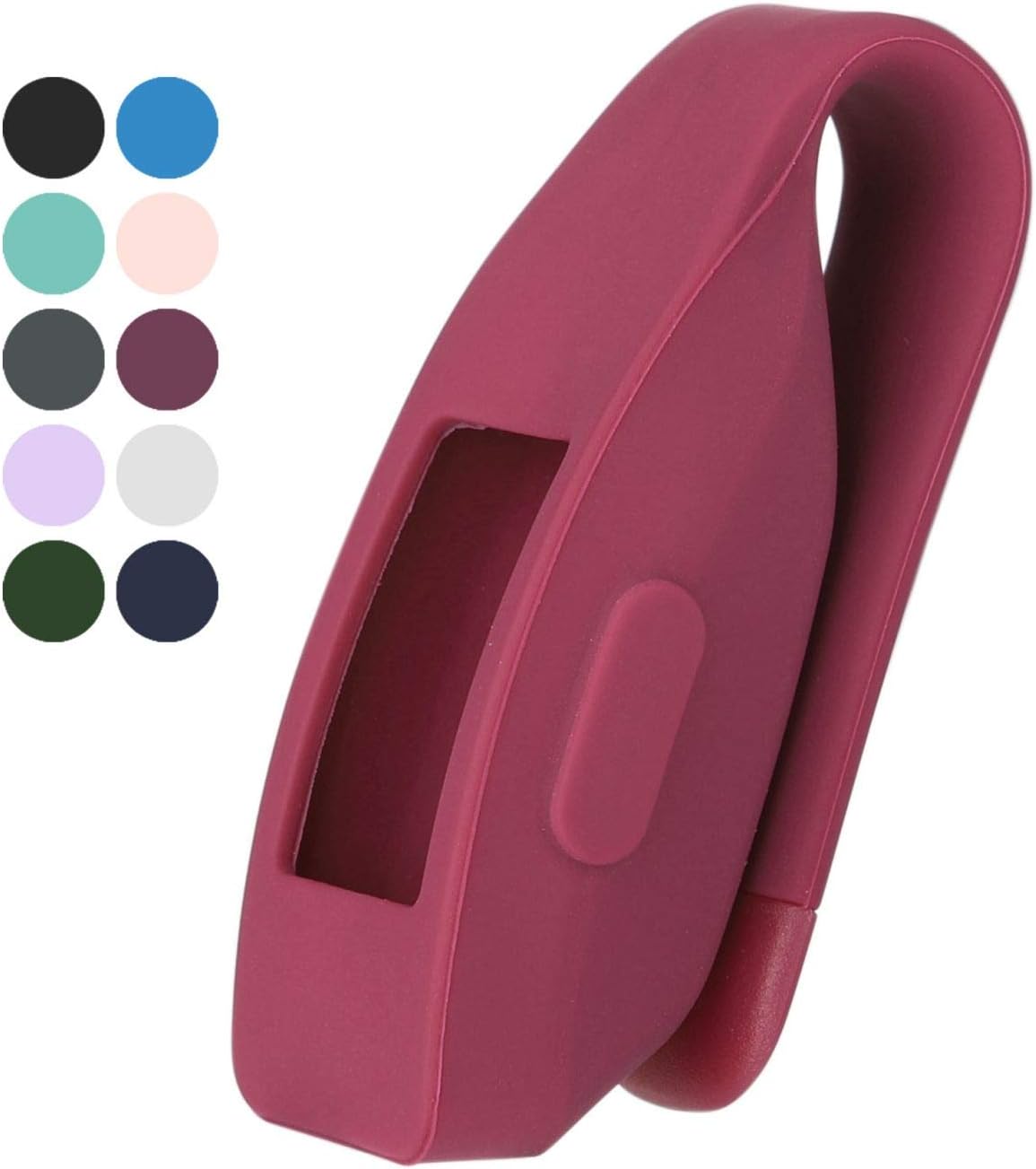 1-Pack Clip for Fitbit Inspire and Inspire HR Soft Silicone Smart Clip Accessories, Black (Wine Red)
