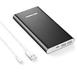 Apple Lightning Cargador Portátil Poweradd Pilot 4GS 12000mAh Cargador Portátil Batería Externa Power Bank Dual Puerto (3A Salida de Alta Velocidad) para iPhone, iPad, iPod, Samsung Galaxy y Más - Negro (Lightning Cable Incluido)