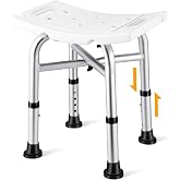 Hiqufet Shower Chair for Inside Shower, 500 lbs Heavy Duty Shower Stool | 5 Height Settings, Extra-Wide Bath Bench, Widened Non-Slip Feet, 3-Minute Tool-Free Assembly, Fits Showers and Bathtubs