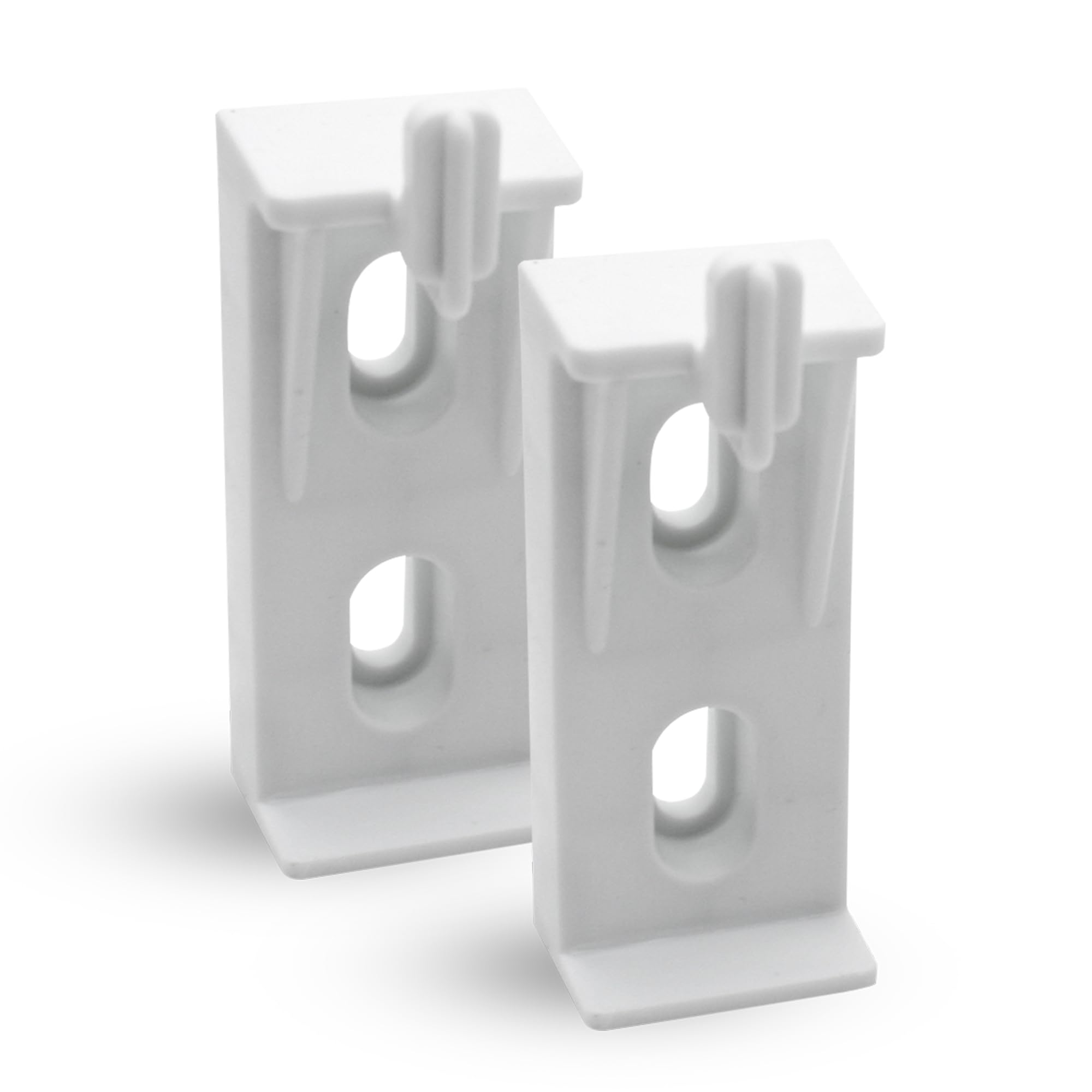 DOJA Barcelona Radiator Wall Mount, Nylon Radiator Bracket - Pack of 2 - 100x90mm - Mounting Brackets, Electric Bracket, Column Radiator Holders with Plastic Clip and Wall Fixings