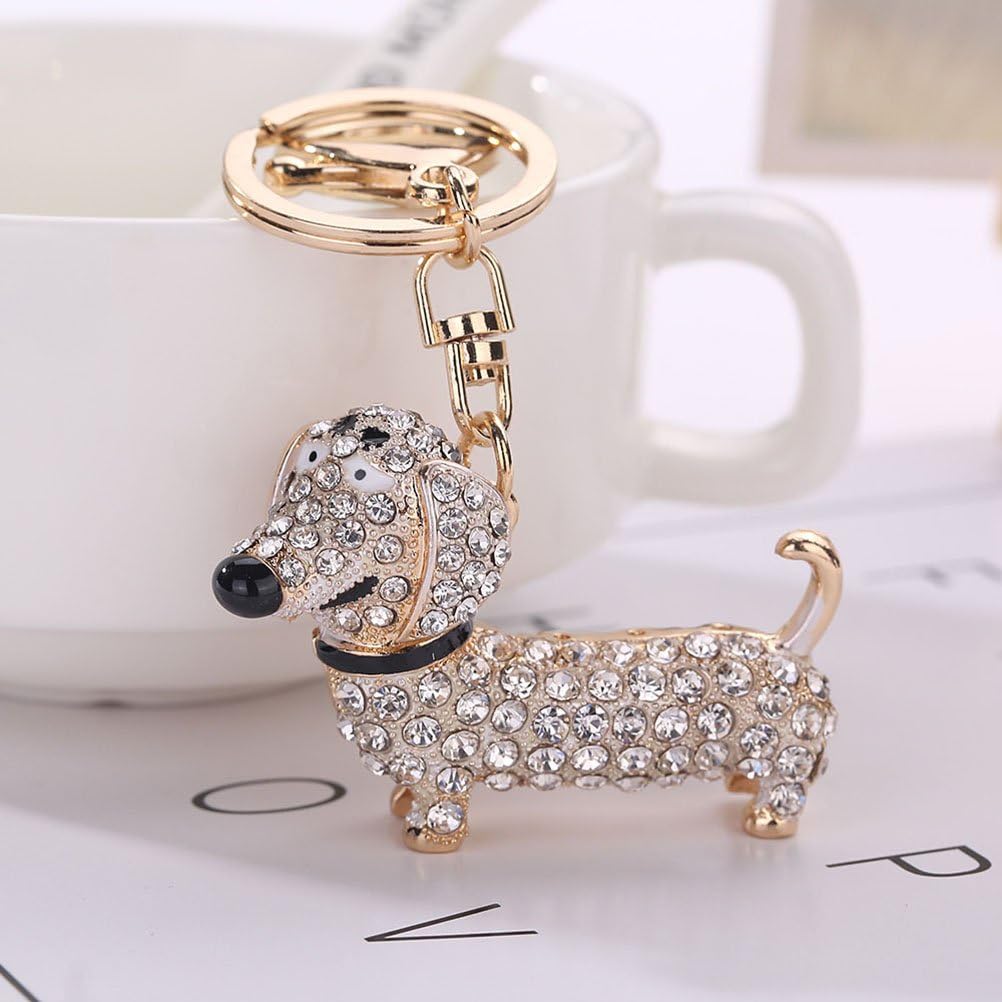 Crystal Dog Keyring Decorative Pendant Keychain for Handbag and Car Trinket Souvenir (White), 40 x 55 x 40 mm - Image 3