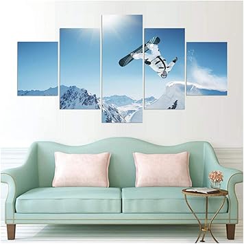 ad Snowboard Snow Mountain Posters Sala de Estar HD Impreso Pintura
