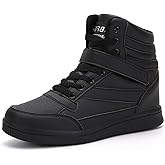 UBFEN Womens High Top Sneakers with Hidden Wedge Heel Ankle Support 2 Inch Height Increase 80s Retro Casual Boots