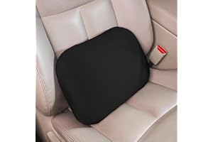 Carwales Emulsion Lumbar Support Pillow for Car Driving Seat Relax Soft Lower Back Support Home Office Chair Cushion Desk Accessories Waist Pain Relief Black