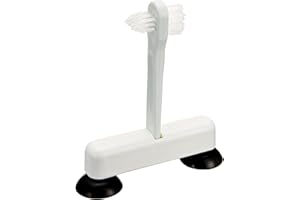 Sammons Preston Suction Denture Brush, Counter Top Brush with Suction Cups for Washing & Cleaning Dentures, Suctioning Feet &