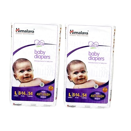 Himalaya Baby Large Size Diapers (54 Count) Pack of 2