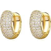 TOPGRILLZ Diamond Gold Hoop Earrings 5A+ Cubic Zirconia 14K Gold Small Chunky Thick Cartilage Hoop Huggie Earrings For Men Women