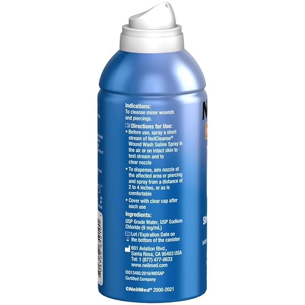 NEILMED CLEANSE STERILE SALINE WOUND WASH, 6.3 OUNCE
