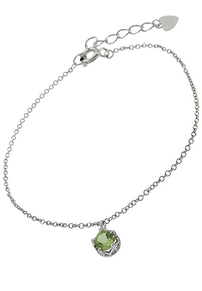 Amazon モン Mon 全七種類 ペリドット シルバーブレスレット 16