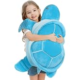 Dalmao 28'' Sea Turtle Stuffed Animals Giant Soft Toys, Large Ocean Blue Turtle Plush Body Pillow, Plushies Gifts for Kid Boys, Girls, Girlfriend, Birthday, Halloween, Christmas