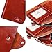Yafeige Large Luxury Women's RFID Blocking Tri-fold Leather Wallet Zipper Ladies Clutch Purse(1-Waxed Vegetable Tanned Brown)