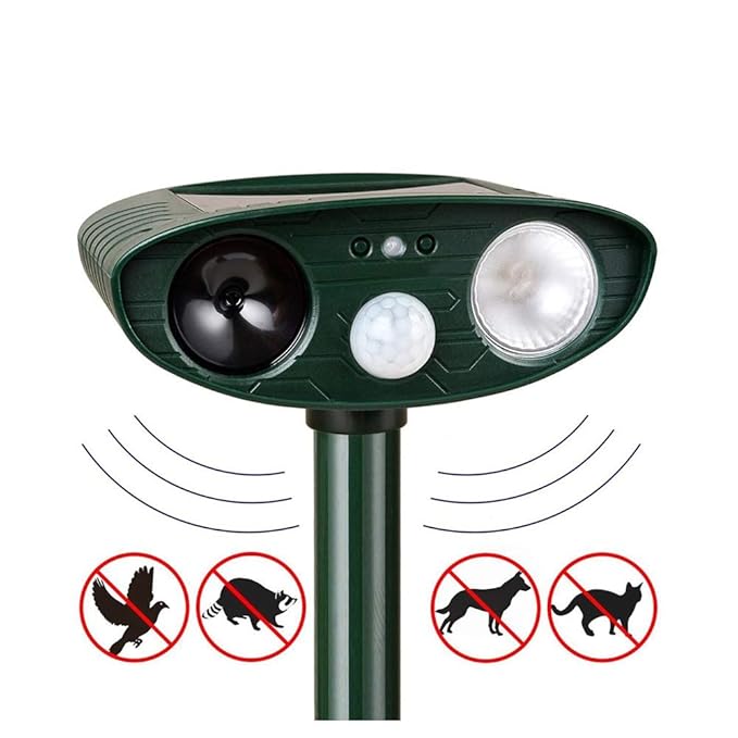 Amazon COCOall 猫よけ 動物撃退器 超音波 ソーラー 進化版 IP44防水 害獣撃退 害獣対策 鳥害対策 猫犬退治 駆除 led強力フラッシュライト 糞被害 糞尿 鳥害対策