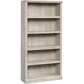 Sauder 5 Tier Book Shelf Wooden Bookcase Multipurpose Bookshelf for Home Office, Living Room, in Chalked Chestnut