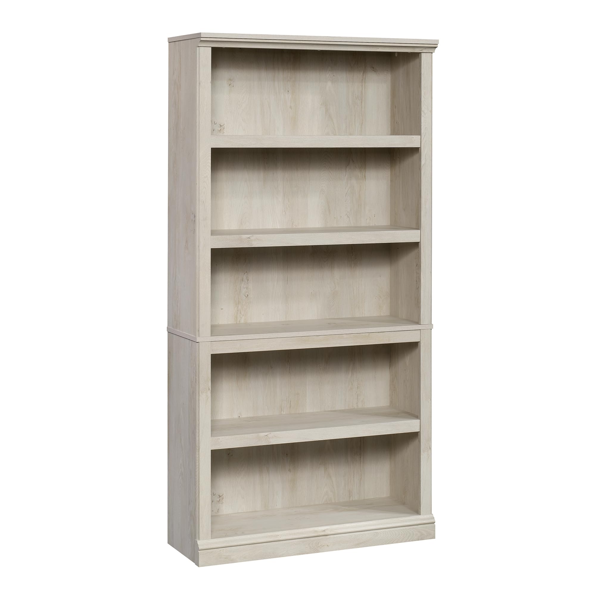 Photo 1 of Sauder 5 Tier Book Shelf Wooden Bookcase Multipurpose Bookshelf for Home Office, Living Room, in Chalked Chestnut