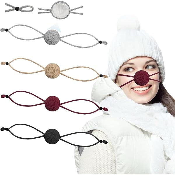 2pcs Cache Nez Hiver Laine - Chauffe-Nez Coupe-Vent Confortable Pour Femmes Et Hommes (Noir + Rose)