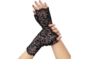 bmactosh Women's Lace Gloves Fingerless Floral Gloves Wedding Party Costume Accessories