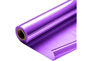 Cellophane Wrap 40"Inch x 100'Ft Purple Mylar Sheet Cellophane Roll Great Wrapping Paper for Craft Basket