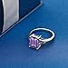 Gem Stone King 925 Sterling Silver Purple Amethyst Solitaire Engagement Ring For Women | 2.25 Cttw | Emerald Cut 9X7MM | Gemstone Birthstone | Ring Size 5-9