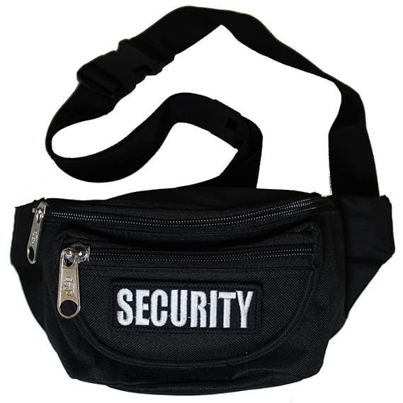 Bauchtasche SECURITY Gürteltasche mit drei Fächern und abnehmbaren Patch in schwarz