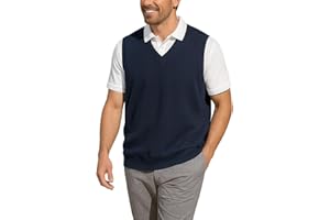Akwa Men's V-Neck Golf Vest Lightweight Waterproof Pullover Sweater Wind-Resistant Layer Made in USA Performance Outerwear