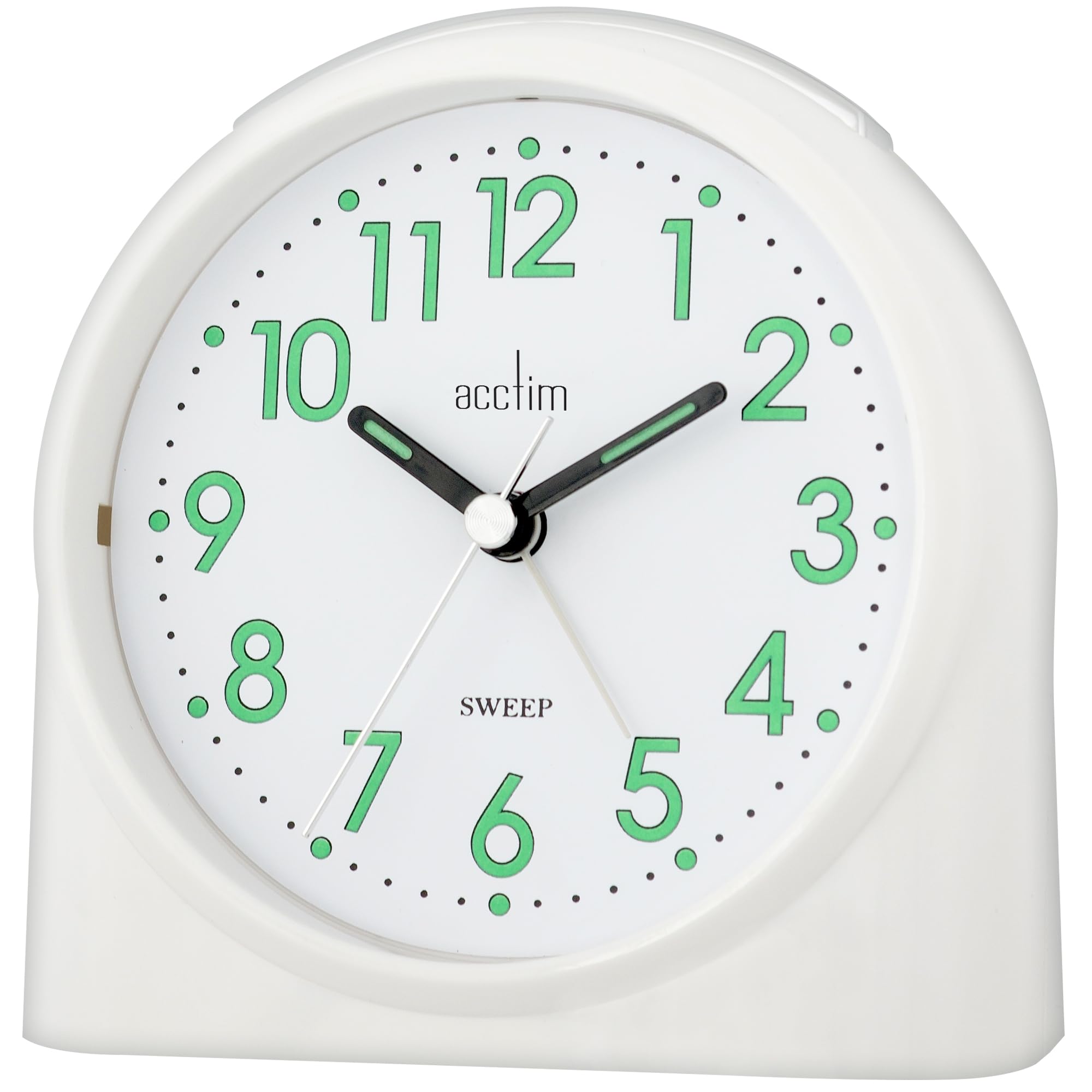 Bentima by Acctim 14702 Sweeper One Non-Tick Alarm Clock, White
