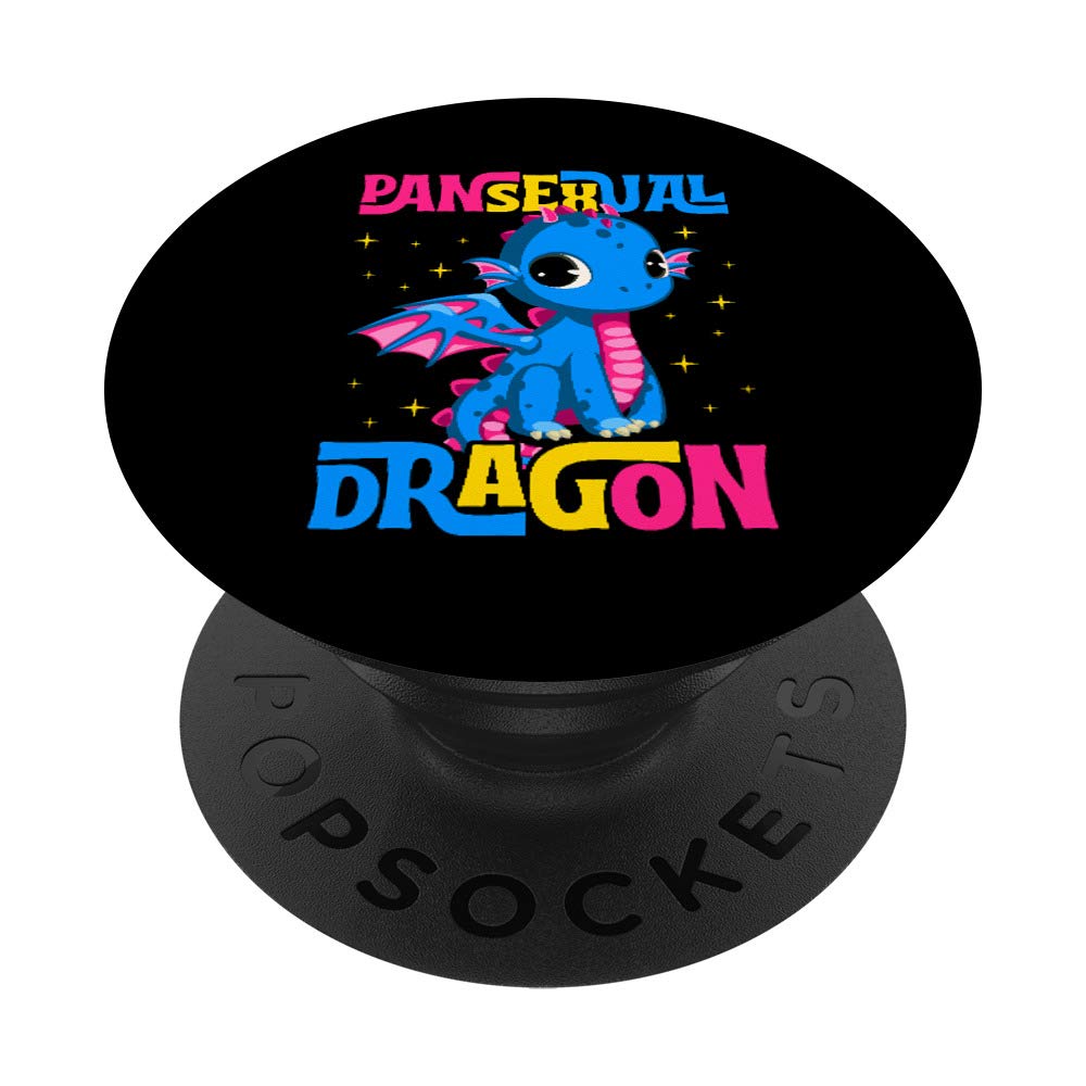 Pansexual Dragon Pride Flag Gift And Gay LGBTQ Rights Unique PopSockets PopGrip: Swappable Grip for Phones & Tablets