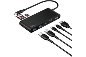 Belkin USB C Hub, 7-Port Hub w/ 4K HDMI Display @ 60Hz, SD & MicroSD, 100W Power Delivery, Fast Data Transfer 5Gbps, USB C Mu