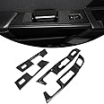 Jogon Carbon Fiber Window Lift Switch Control Panel Trim for Ford F-150 F150 Raptor 2021 2022 2023 2024 Front & Rear Window Rise Door Lock Cover