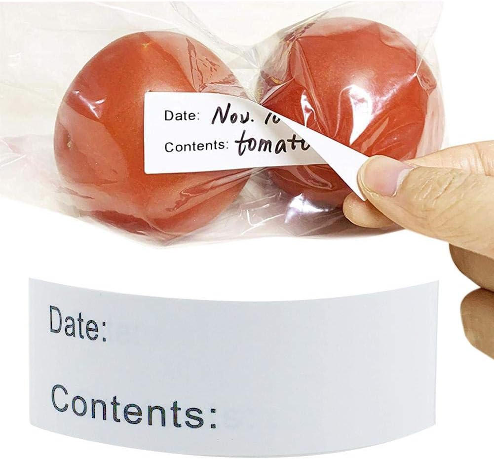 Self-Adhesive Removable Freezer Food Labels| Reusable Cooler Food Storage Freezer Sticker Refrigerator Freezer Paper Labels Easy Clean Leaves No Residue