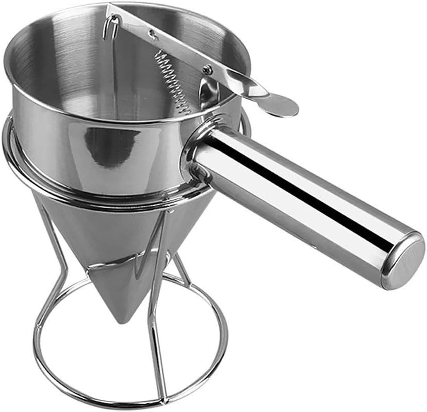 Unique WElinks Stainless Steel Piston Funnel with Support Sauce Cream