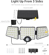 Lepro Solar Security Lights Outdoor Motion Sensor 1200LM 3 Heads IP65 view 6