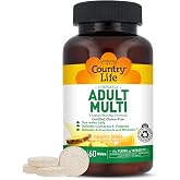 Country Life Adult Chewable Multivitamin, Pineapple Orange, 60 Wafers | 60 servings with coenzyme B vitamins, antioxidants and minerals in one daily wafer; certified gluten free and vegetarian