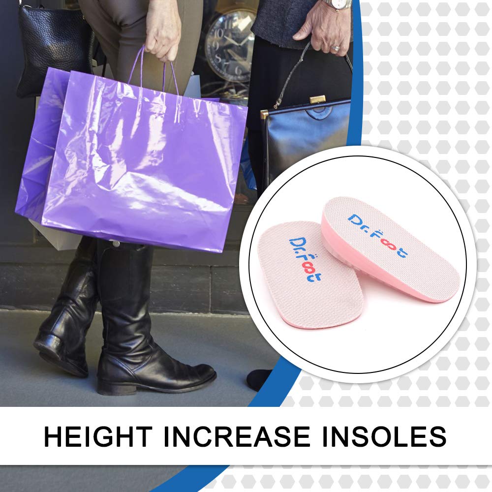 Dr. Foot\'s Height Increase Insoles, Heel Cushion Inserts, Heel Lift Inserts for Leg Length Discrepancies (1\
