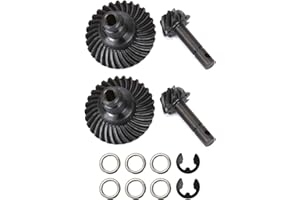 AMK 2 Sets Metal SCX10 III Bevel Gear, Ring Pinion Gear Set, -20% 8T-30T 1/10 Capra Underdrive Differential Axle Gears for RC Crawler Axial SCX10 Upgrades AR44 AR45 F9 (8T-30T)