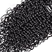 Superwigy Clip in Human Hair Extensions Full Head 7 Pieces Set Long Curly Wave Nature Black Silky for Black Women (15Inch 70g)