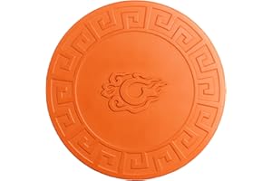 AIYGOUWU Dog Flying Discs,Natural Rubber Dog Toy for Training Speed and Precise Fetch,Great for Beach and Pool,6 inch Diameter for Medium/Small Breeds (Orange)