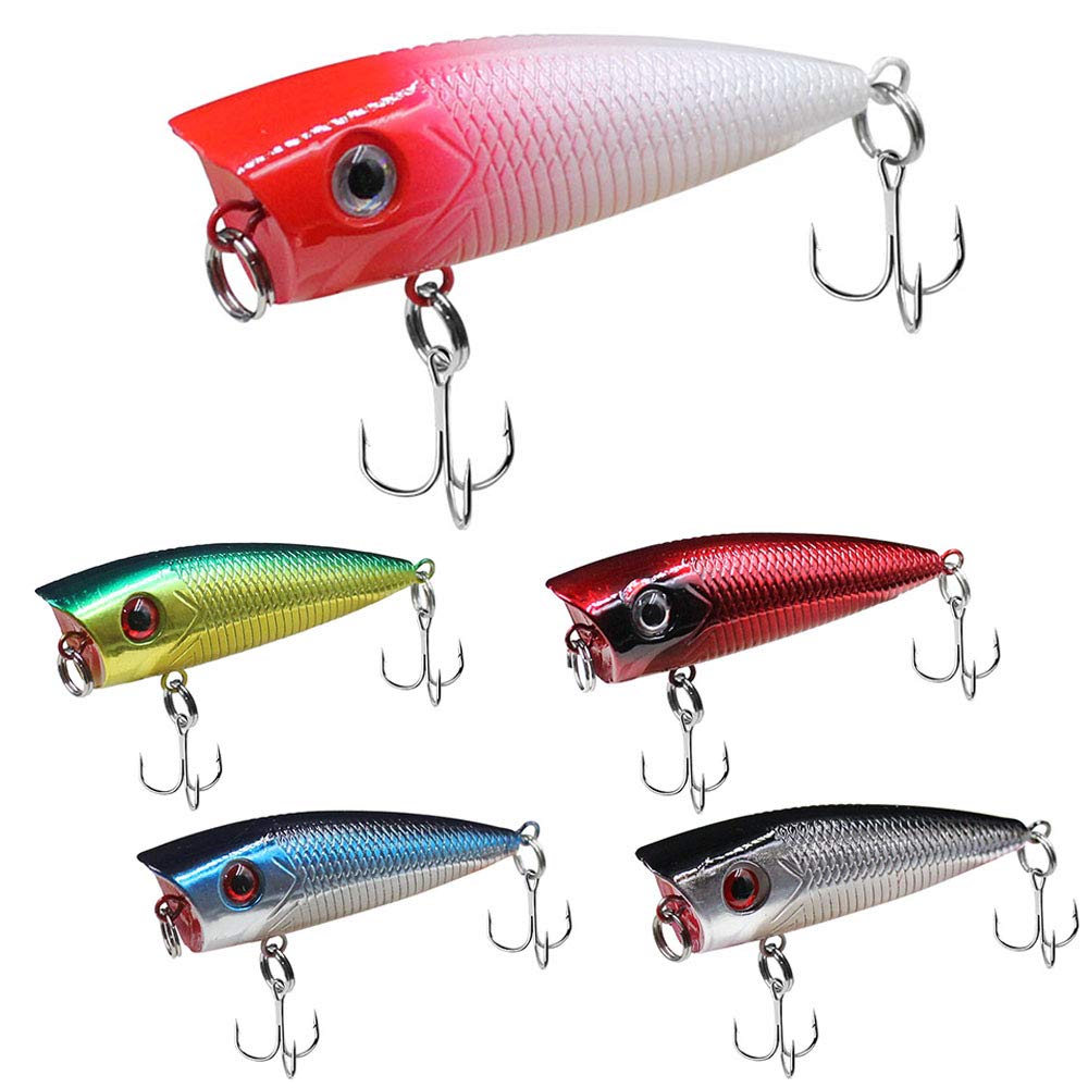 senvenelec 5Pcs Wobbler Fishing Lure, Plastic Hard Lure Fishing Hook, Fishing Lure Pike Wobbler Artificial Lure, Bionic Fishing Lure, for Freshwater Brine Fishing, Trout, Perch, Bionic Rigid Bait.
