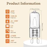 Liuyife G9 40W Halogen Oven Bulbs 2700K 300C Heat Resistant 5 Pack view 2