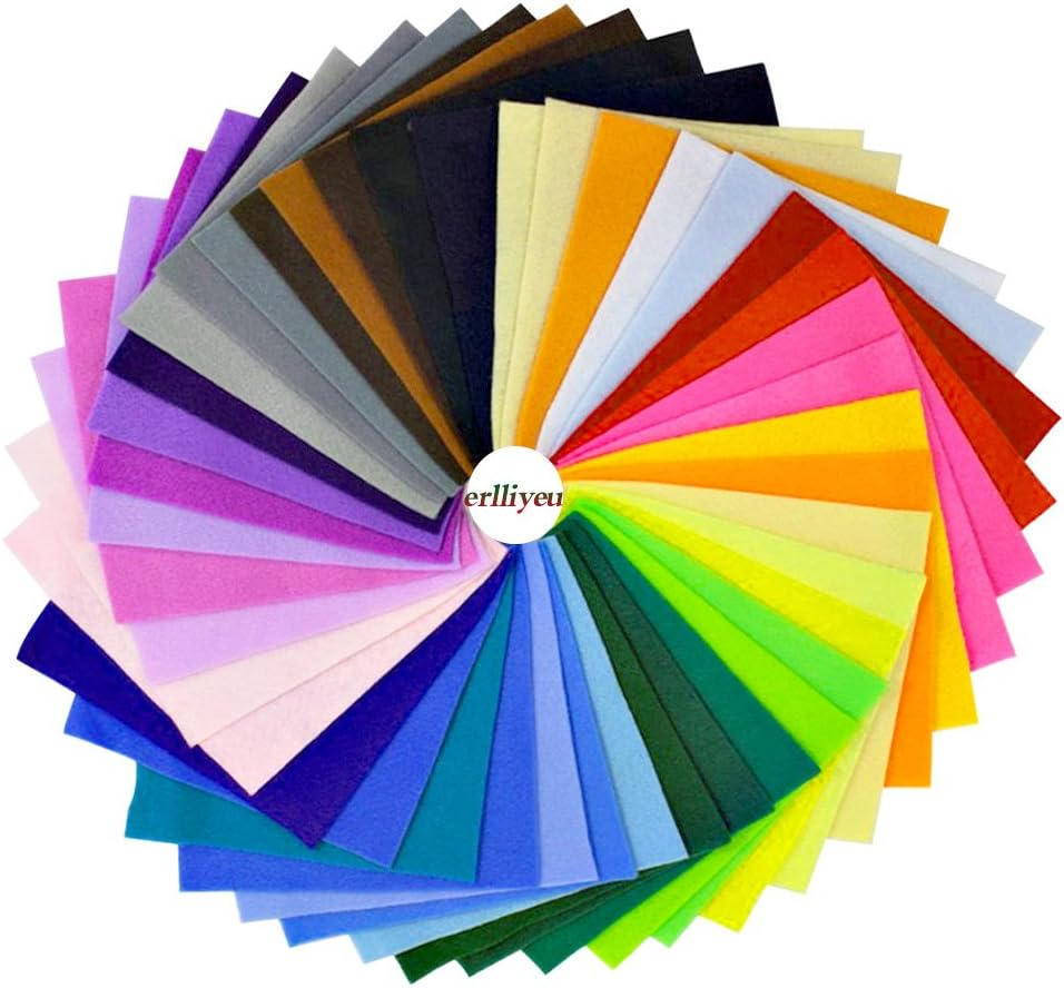 Erlliyeu Multico Lore Felt Fabric DIY Handmade Polyester Craft Felt 42 Colours - 20*30cm