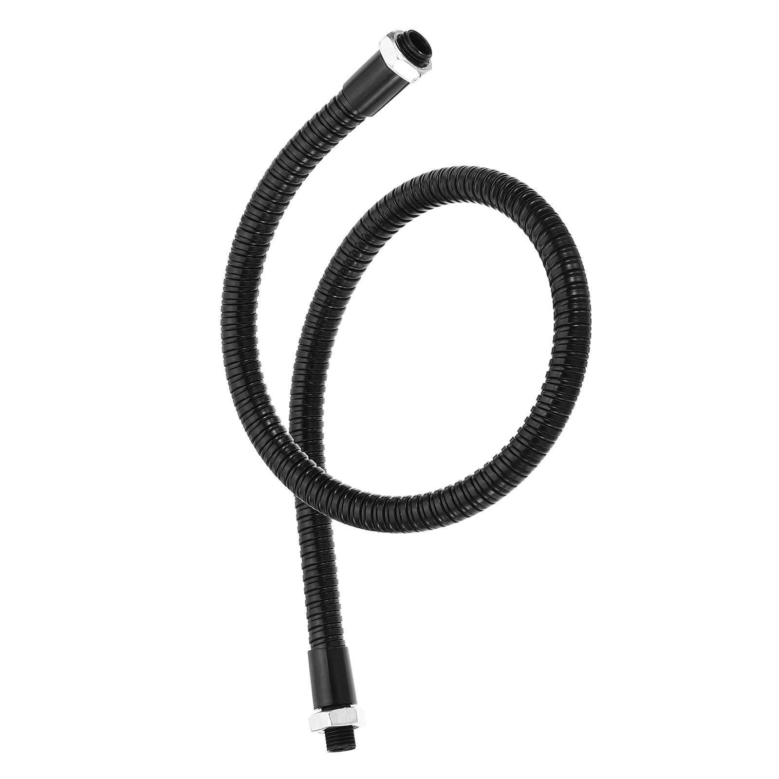 PATIKIL 19.7" Gooseneck Hose, 1 Pcs M10 Fine Thread Bendable Metal Hose Flexible Arm Soft Tube Extension for Lamp, DIY Equipment, Black