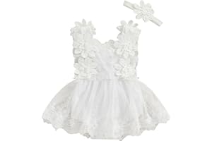 Mubineo Baby Girl Summer Clothes Lace Romper Skirt Dress Princess Outfits Sleeveless Flower Newborn Outfit