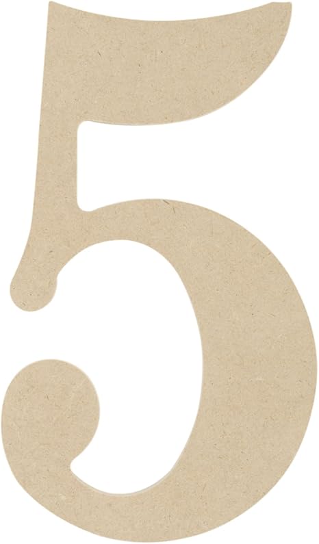 Amazon Mdf クラシック フォント木製文字と数字 9 5 番号 5 インテリア オンライン通販