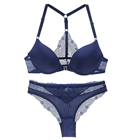 F.lashes Damen Triangel BH Lace Dessous Set Slip Nahtlose Schönheit Rücken Unterwäsche Push Up Bustier Max Groß