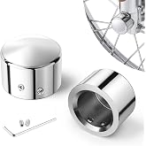 Benlari Chrome Front Axle Nut Covers fit for Harley, CNC Axle Nut Caps Compatible with Harley Davidson Touring Sportster Trike Dyna Softail Street Glide Road King Iron 883 Fat Boy 2002-2024