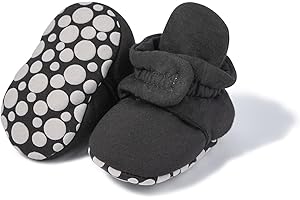 Sawimlgy Newborn Infant Baby Girl Boy Cotton Booties Stay On Sock Slippers Soft Bedroom Shoes Non-Skid Ankle Boots With Grippers Toddler Crib Warm Shoe First Walker Birthday Shower Gift