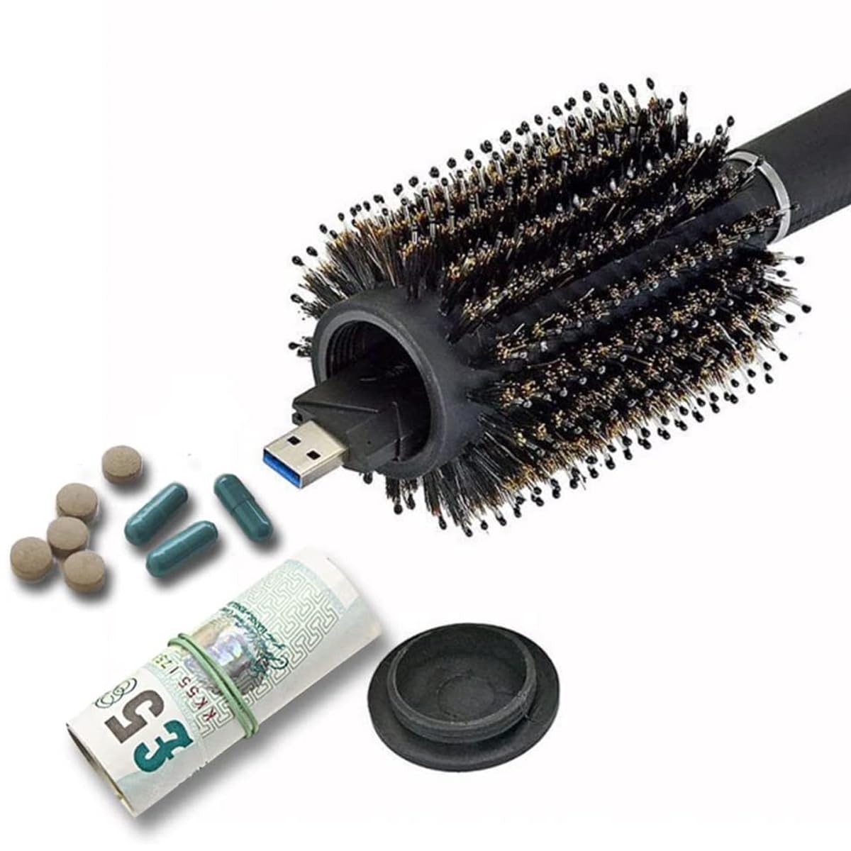 Secret Stash GENERISE Diversion Hairbrush with Hidden Storage Secret Compartment Safe for Diversion and Hiding Private Items at Home, Festivals, Car, Travel etc