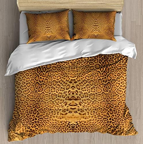 Brown Beige Leopard Animal Print Duvet Cover Set Bed Sheet Pillowcase Bedding Cotton Ultra Soft 3D Pattern Unique Art Design Full Set Duvet Cover - Queen/Full