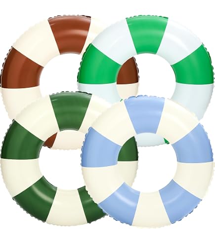 4 flotadores para adultos, anillos de piscina a rayas, para adultos, 30 pulgadas, tubos interiores clásicos a rayas para adolescentes, adultos, verano, playa, despedida de soltera (M-rayas verdes 4 flotadores para adultos, anillos de piscina a rayas, para adultos, 30 pulgadas, tubos interiores clásicos a rayas para adolescentes, adultos, verano, playa, despedida de soltera (M-rayas verdes